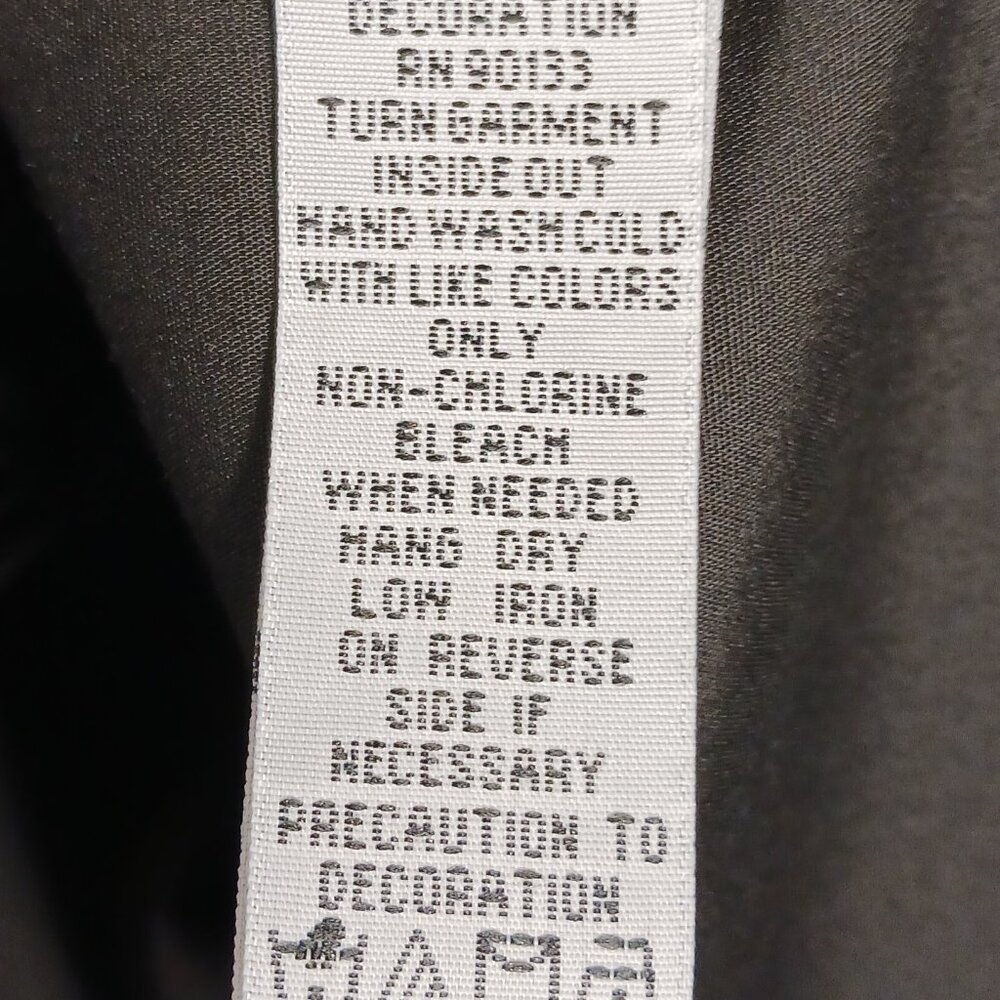 Bob Mackie NWT, Size Med., Black Button Down Shirt W/Sequins, Mandarin Collar - Picture 14 of 14